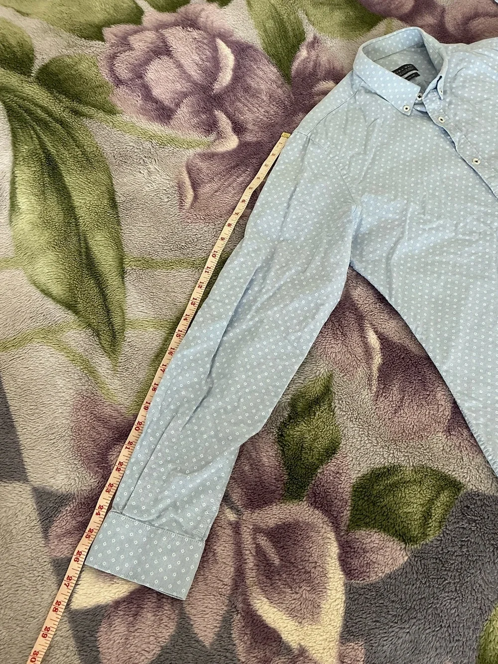 Zara Man Patch Elbow Button Down Shirt